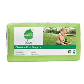 Chlorine Free Baby Diapers Size 2 (12-18lbs) 40 Count