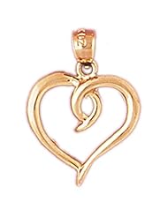 Dazzlers Solid 14k Gold Floating Heart Charm Pendant Available in three colors from jewelsberry (weights: 1.6 grams only)
