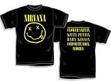 NIRVANA SMILEY SHIRT - NIRVANA SMILE T-SHIRT - TWO SIDED *GREAT PRICE!*