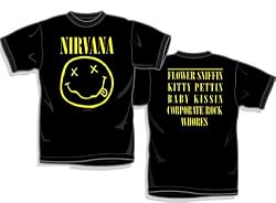 NIRVANA SMILEY SHIRT - NIRVANA SMILE T-SHIRT - TWO SIDED *GREAT PRICE!*