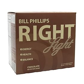 Bill Phillips Right Nutrition Light Shake, Chocolate, 1.5-Ounce Servings, 12-Count Box