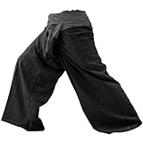 2 Tone Thai Fisherman Pants Yoga Trousers Free Size Cotton Gray and Charcoal