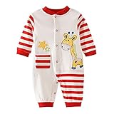 Happy Cherry 接結 新生児服 カバーオール 兼用パジャマ ベビー服 100％綿 春秋冬 可愛い 男の子 女の子 出産祝い キリン 6