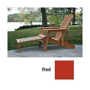 Red Adirondack Chair with Retractable Ottoman by