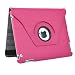 ATC Convertible Premium Leather Case Cover with 360 Degree Angle Adjustable Stand for Apple iPad 2 and Ipad 3 WiFi / 3G Model 16gb 32gb 64gb---Rose Ruffle Style