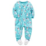 カーターズ ロンパース carter's 女の子用水色雪だるまさんの遊びフリース足つきカバーオール (2t(88-93cm)) [並行輸入品]