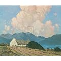 Art print 'The Roadside Cottage' by Paul Henry - image size w 50 cm x h 60 cm