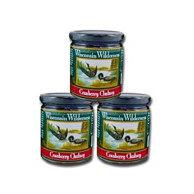 Wisconsin Wilderness Cranberry Chutney - Three 10 oz. Jars:  Grocery &amp; Gourmet Food