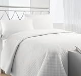 Soho Hotel White Cotton Quilt Diamond Bedding Set King