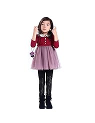 Girls Long Sleeves Lace Spring Winter Party Dress 