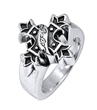 Ed Hardy Cross Silver Band Ring, Size 10