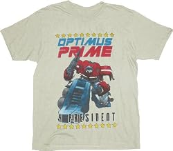Transformers Mighty Fine Optimus Prime 4 President Silver T-shirt Tee