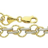 14k Two-tone Gold Charm Bracelet, 7.25