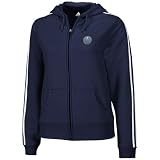 Denver Nuggets Jackets : adidas Denver Nuggets Ladies Navy Blue Stretch Fleece Full Zip Hoody Jacket