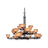 Minka Lavery Lights 1278-357 Large 15LT Chandelier - Iron Oxide Lineage Modern Indoor Lighting