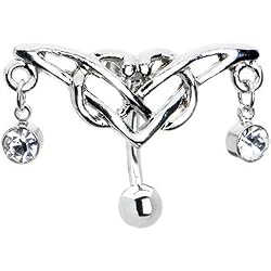 Top Mount Cz Drop Celtic Tribal Belly Ring