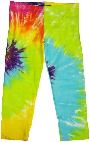 Flowers by Zoe - Big Girls' Tie Dye Capri Legging, Lime, Turquoise, Purple 33090-10