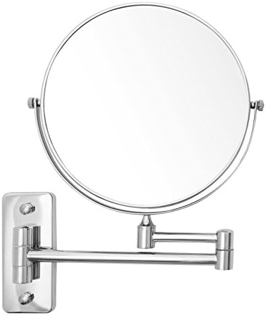 Two-Sided Swivel Wall Mount Mirror Vanity Mirror with 3x Magnification, 13.5-Inch Extension, Chrome Finish