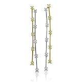 18k Two Tone Gold White and Yellow Diamond Earrings (GH,SI, 0.56 carat)