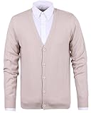 ililily Basic Solid Color V-neck Button Down Long Sleeves Knit Sweater Cardigan