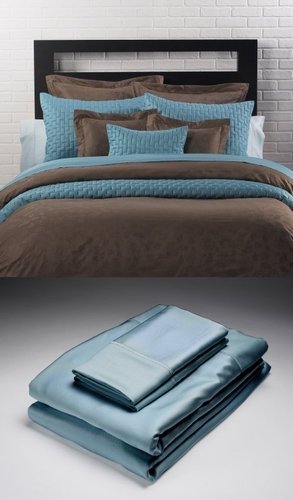 Home Source Rayon Made From Bamboo King Pillow Shams Pair , Sea Glass