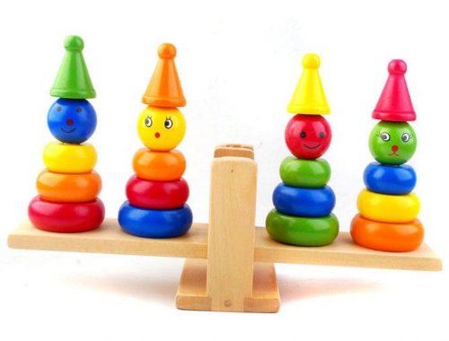 Wooden Balance Toy Clown Balance Reactor Building Blocks