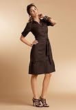 Chadwicks Ruffle-Hem Shirtdress (CHOCOLATE,8P)