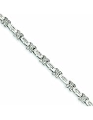 1 Carat 14K White Gold Diamond X Bracelet