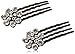 Karina Crystal Flower Mini Combs, Black