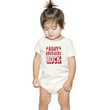Organic Baby One-Piece, 6-12 Months, Baby Brothers Rock Decal