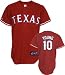 Michael Young Jersey: Adult 2010 Majestic Alternate Red Replica #10 Texas Rangers Jersey - Small