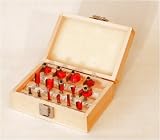 15 Piece router bit set in real wood case