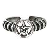 Sterling Silver Pentacle Toe or Pinky Ring Body Wiccan Jewelry
