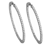 8.00 ct. TW Round Diamond In/Out Large Hoop Earrings in 14k WG