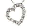 18k White Gold Floating Diamond Heart Pendant (1.02 cttw, E-F Color, VS1-VS2 Clarity), 16"