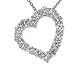 18k White Gold Floating Diamond Heart Pendant (1.02 cttw, E-F Color, VS1-VS2 Clarity), 16