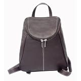 Chocolate Piel Leather U-Zip Flap Backpack