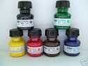 6x ARTIST DRAWING INK RED BLUE GREEN YELLOW BLACK BROWN