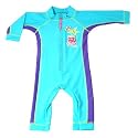 Bright Bots UPF50+ Australian Sunsuit Turquiose with Purple Long Leg/Sleeve All in One size 12-18 months