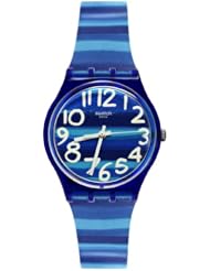 Swatch GN237 Linajola Analog Blue White Plastic Folio Unisex Watch NEW