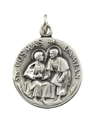 14K Yellow Gold 18.00 mm Sts. Cosmas And Damian Medal