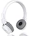 Termichy Wired Kids Headphones with Microphone and Share Port, Foldable Lightweight Adjustable Stereo Headset for Cellphones Smartphones iPhone iPod Laptop Computer and More (White)