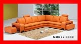5 pcs Sectional Italian Leather Sofa Set, Item#3330-ORANGE