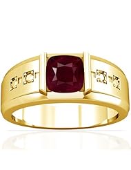 14K Yellow Gold Cushion Cut Ruby Solitaire Ring