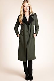 Autograph Double Breasted Military Coat with Wool