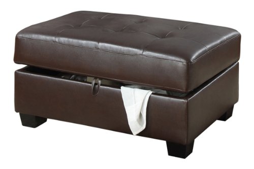 cocktail ottoman in Dark Brown Bonded Leather Match