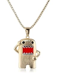 Domo Yellow Bronze and Enamel Character "Salute" Pendant Necklace, 18"