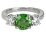 Platinum Tsavorite and Diamond Ring, (2.36 cttw Tsavorite Garnet, 1.06 cttw Diamond), Size 6