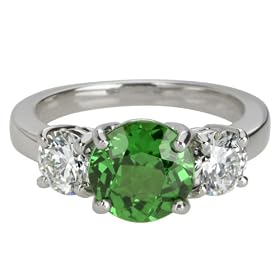 Platinum Tsavorite Garnet and Diamond Ring, (2.36 cttw tsavorite garnet, 1.06... by Amazon.com Collection