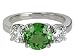 Platinum Tsavorite and Diamond Ring, (2.36 cttw Tsavorite Garnet, 1.06 cttw Diamond), Size 6